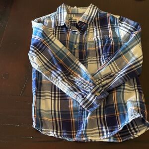 Cat & Jack Blue and White Plaid Button Down Shirt